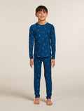 Kids’ Merino 200 Oasis Long Sleeve Crewe Thermal Top Snow Day Atlantis/Topaz - 6