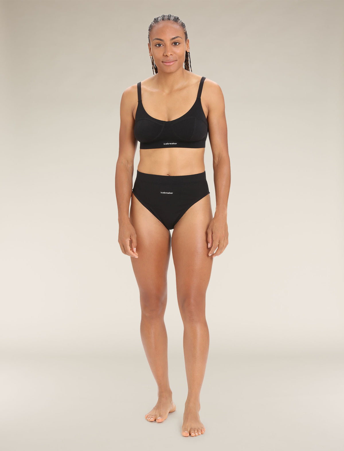 Women's Queens High Cut Brief Black - 3