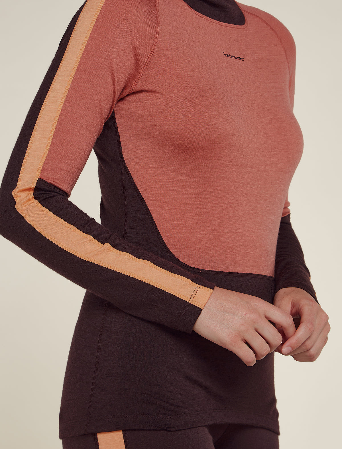 Women's 200 Sonebula Long Sleeve High Neck Thermal Top Bittersweet - 6