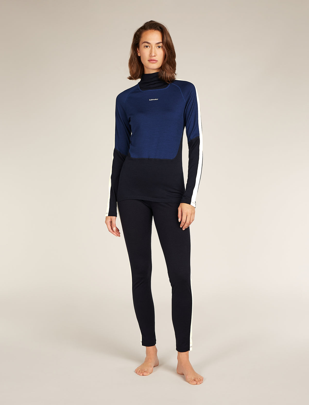 Women's 200 Sonebula Long Sleeve High Neck Thermal Top Midnight Navy/Royal Navy - 3