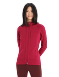 Women's Merino Quantum III Long Sleeve Zip Hoodie Cherry/espresso - 1