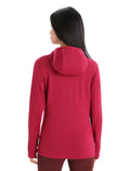 Women's Merino Quantum III Long Sleeve Zip Hoodie Cherry/espresso - 2