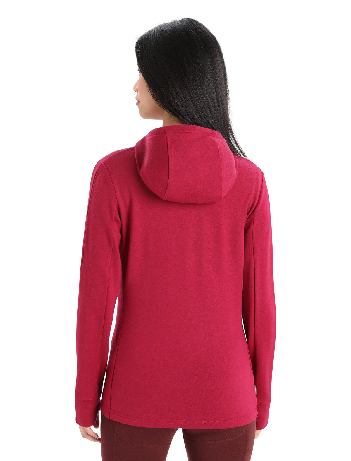 Women's Merino Quantum III Long Sleeve Zip Hoodie Cherry/espresso - 2