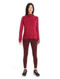 Women's Merino Quantum III Long Sleeve Zip Hoodie Cherry/espresso - 3