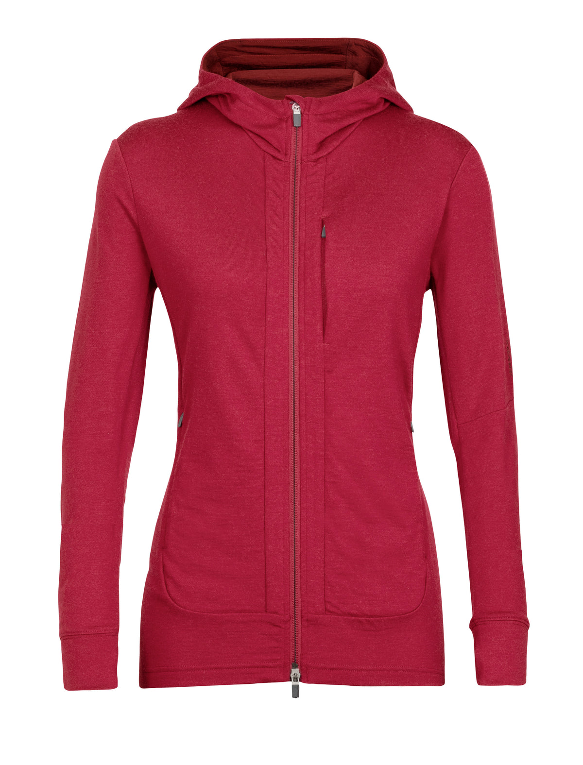 Women's Merino Quantum III Long Sleeve Zip Hoodie Cherry/espresso - 10