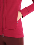 Women's Merino Quantum III Long Sleeve Zip Hoodie Cherry/espresso - 7