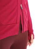Women's Merino Quantum III Long Sleeve Zip Hoodie Cherry/espresso - 8