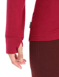 Women's Merino Quantum III Long Sleeve Zip Hoodie Cherry/espresso - 9