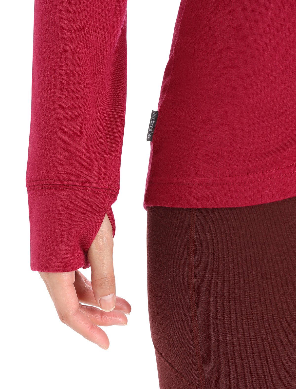 Women's Merino Quantum III Long Sleeve Zip Hoodie Cherry/espresso - 9
