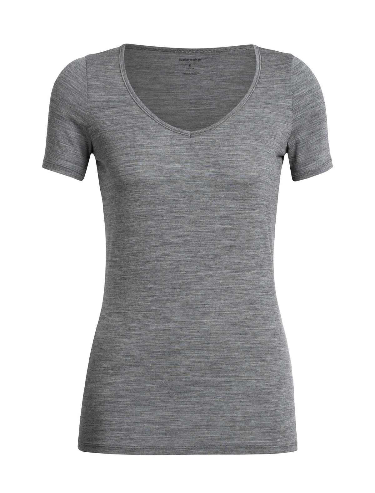 Haut à encolure ronde et manches courtes Siren Short Sleeve Sweetheart en mérinos Femme Gritstone Heather - 1