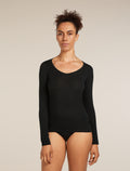Women's Merino 150 Siren Long Sleeve Sweetheart Top Black - 1