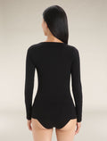 Women's Merino 150 Siren Long Sleeve Sweetheart Top Black - 3