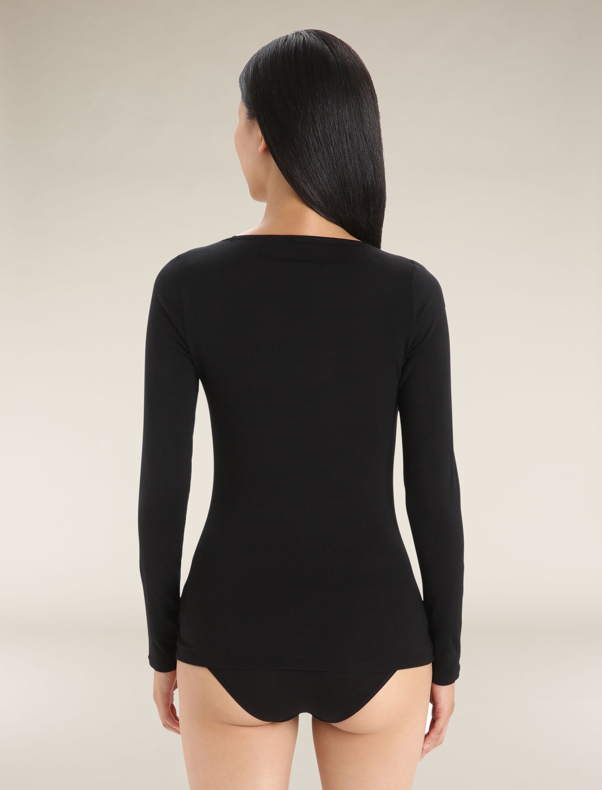 Women's Merino 150 Siren Long Sleeve Sweetheart Top Black - 2