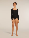Women's Merino 150 Siren Long Sleeve Sweetheart Top Black - 4