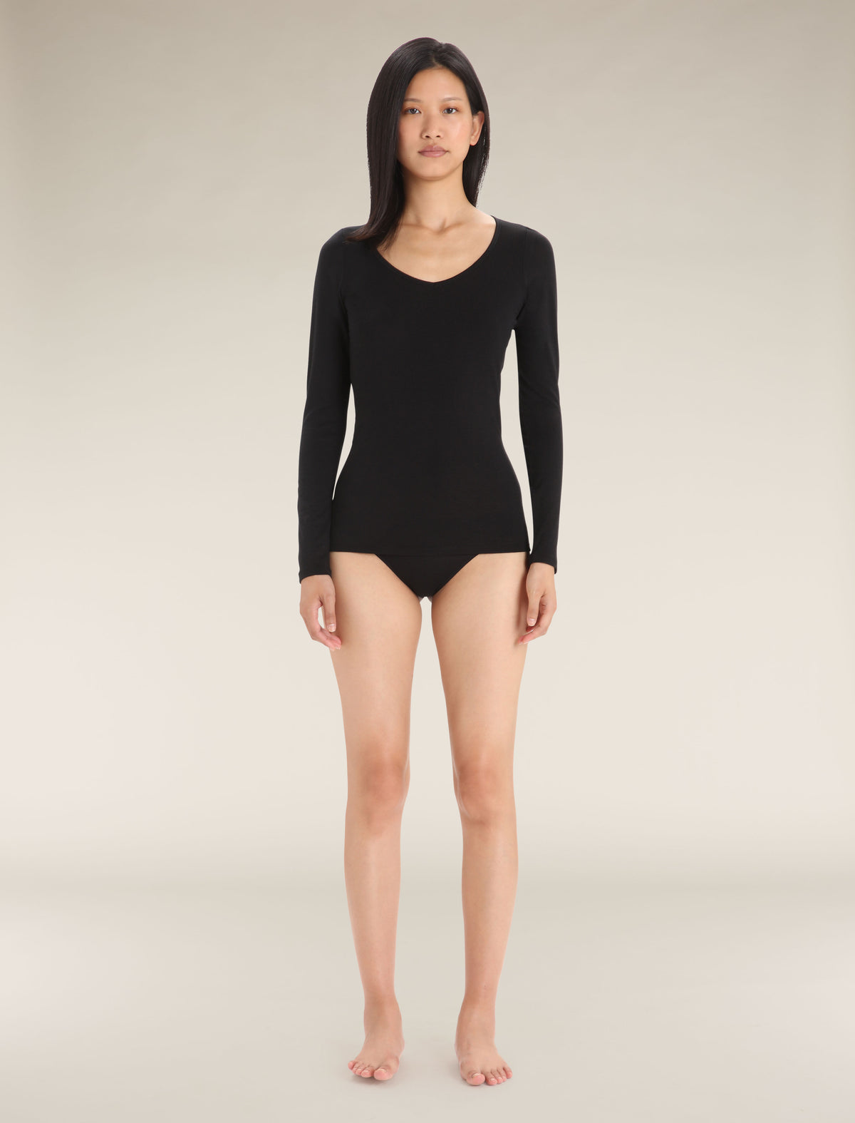 Women's Merino 150 Siren Long Sleeve Sweetheart Top Black - 3