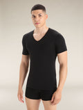 Men's Merino 150 Anatomica Short Sleeve V Neck Top Black - 1