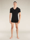 Men's Merino 150 Anatomica Short Sleeve V Neck Top Black - 3