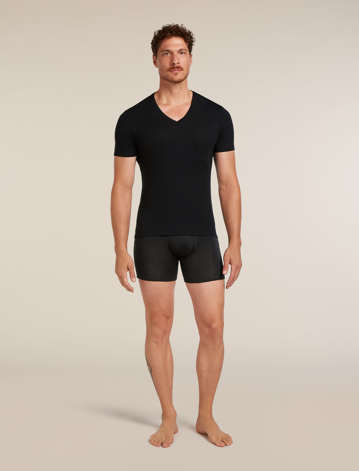 Men's Merino 150 Anatomica Short Sleeve V Neck Top Black - 3