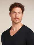 Men's Merino 150 Anatomica Short Sleeve V Neck Top Black - 8