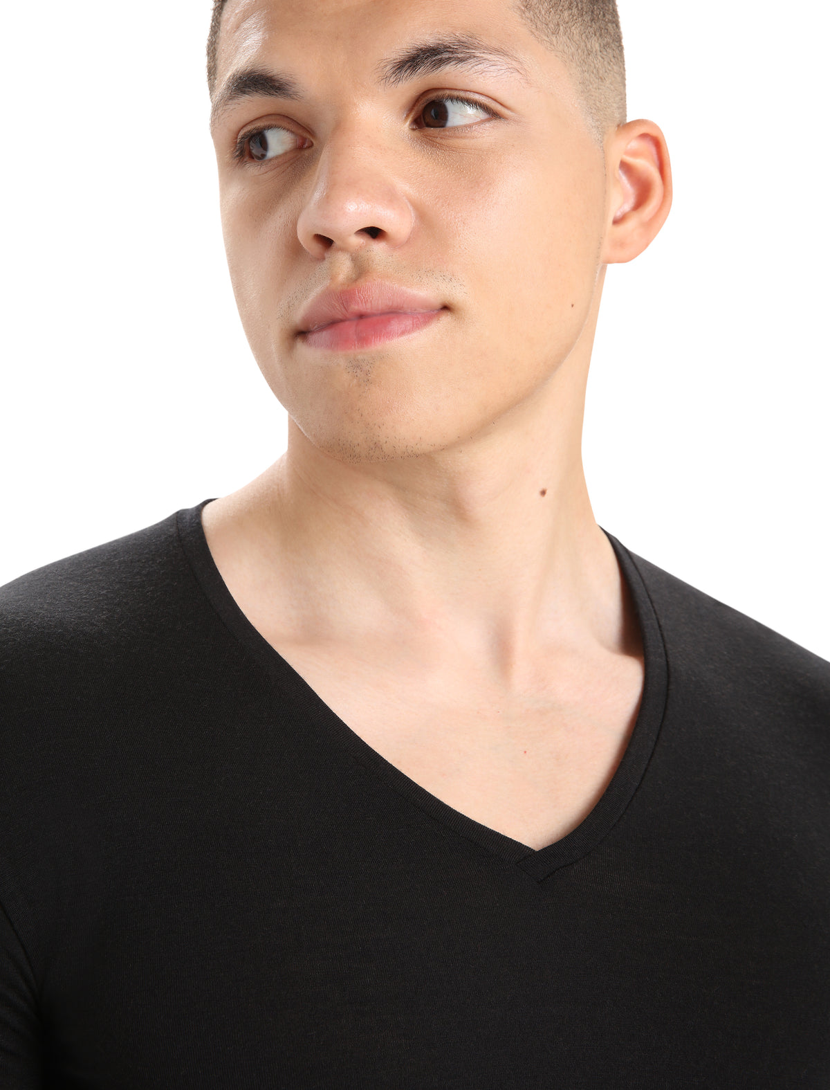 Men's Merino 150 Anatomica Short Sleeve V Neck Top Black - 4
