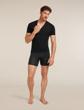 Men's Merino 150 Anatomica Short Sleeve V Neck Top Black - 6
