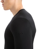 Men's Merino 200 Oasis Long Sleeve Crewe Thermal Top Black - 5