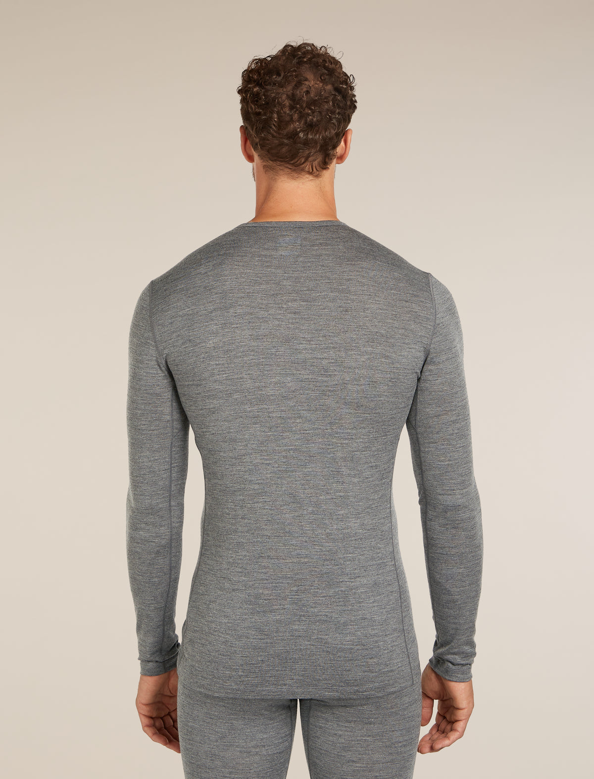 Men's Merino 200 Oasis Long Sleeve Crewe Thermal Top Gritstone Heather - 2