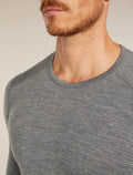 Men's Merino 200 Oasis Long Sleeve Crewe Thermal Top Gritstone Heather - 8