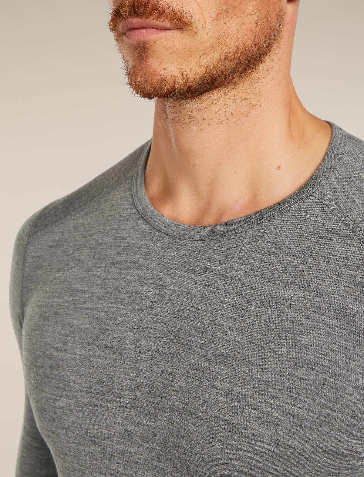 Men's Merino 200 Oasis Long Sleeve Crewe Thermal Top Gritstone Heather - 8