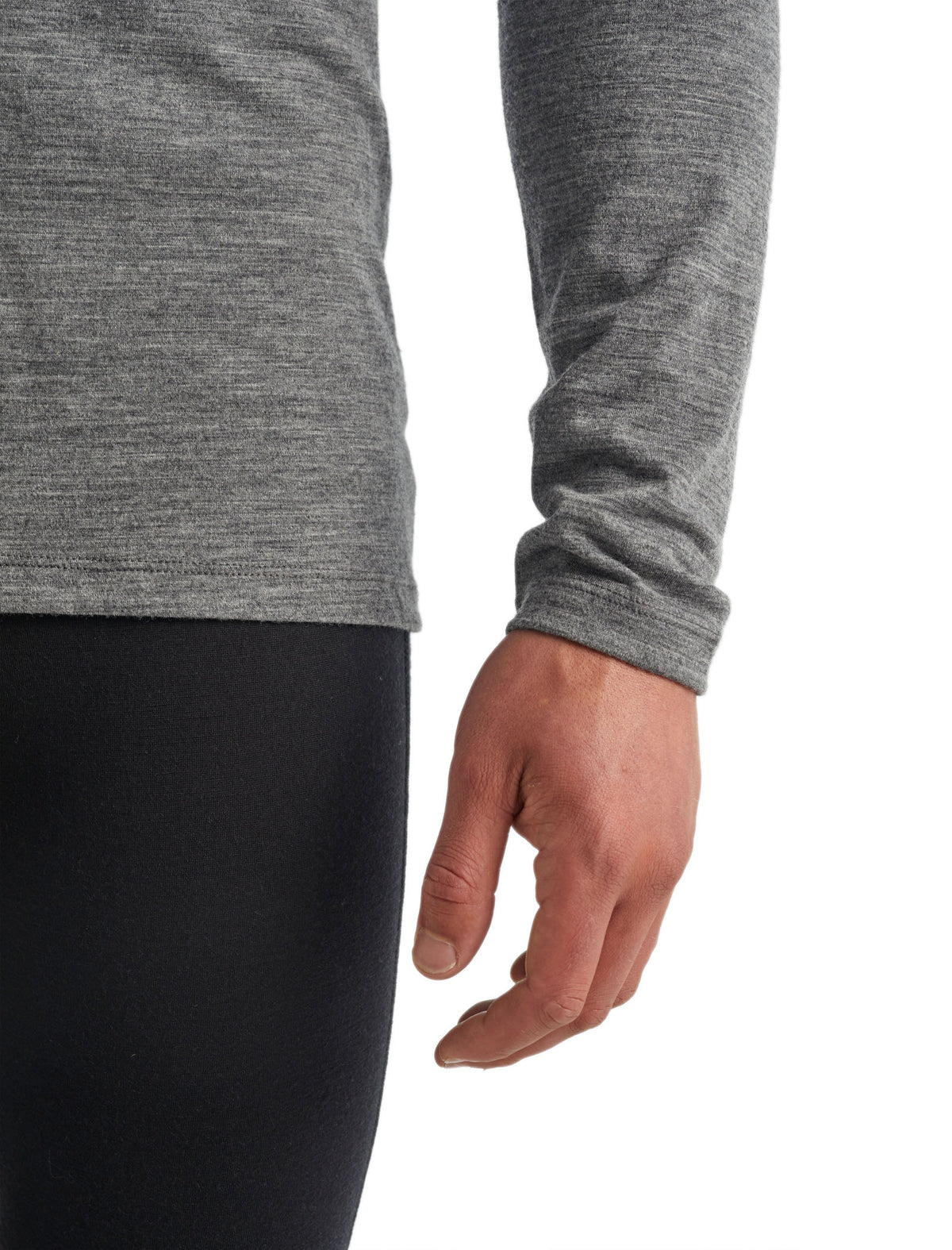 Men's Merino 200 Oasis Long Sleeve Crewe Thermal Top Gritstone Heather - 6