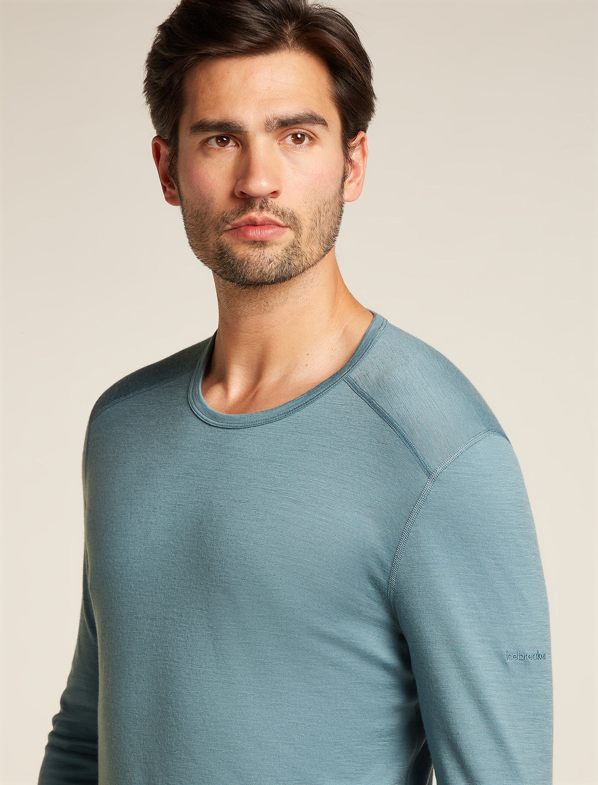 Men's Merino 200 Oasis Long Sleeve Crewe Thermal Top Blue ash - 5