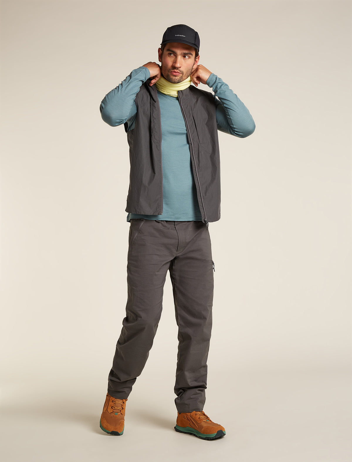 Men's Merino 200 Oasis Long Sleeve Crewe Thermal Top Blue ash - 4