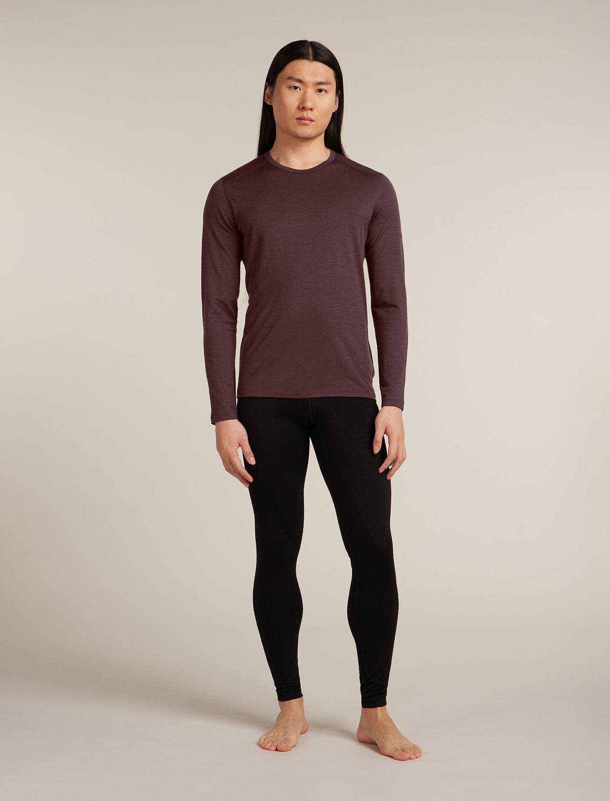 Men's Merino 200 Oasis Long Sleeve Crewe Thermal Top Java - 3