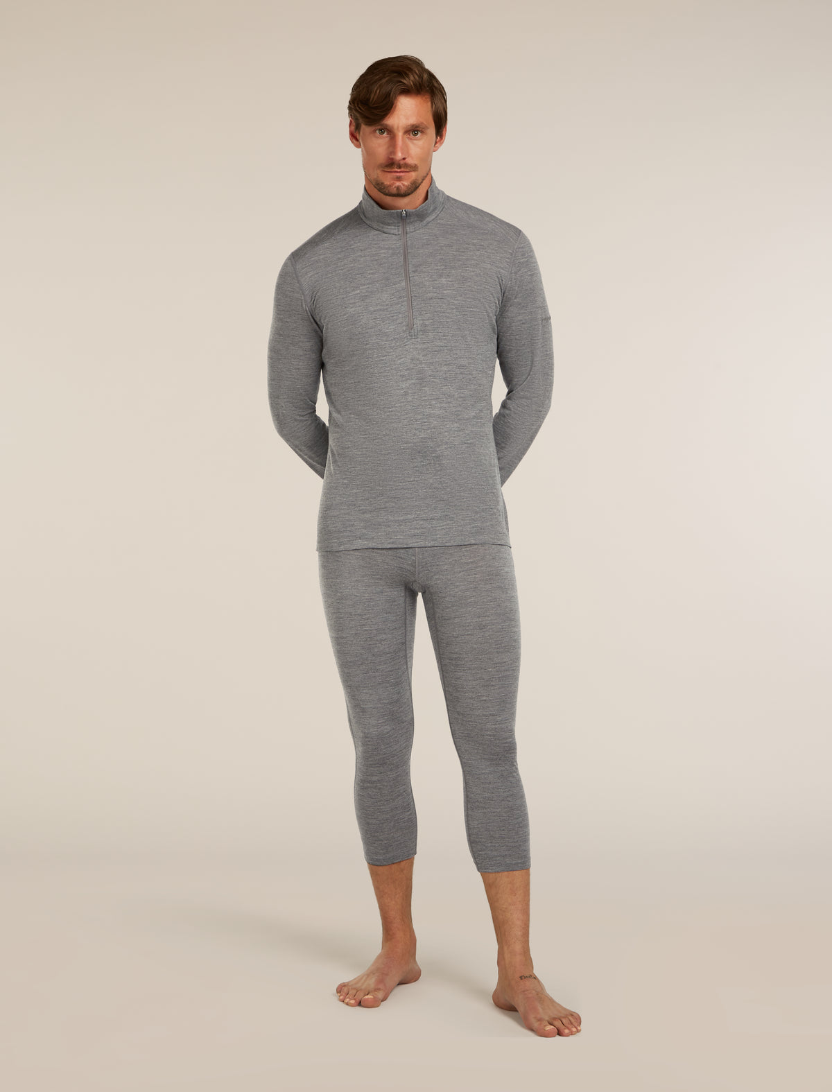 Men's Merino 200 Oasis 3/4 Thermal Leggings Gritstone Heather - 3