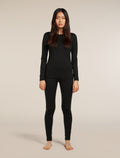 Women's Merino 200 Oasis Long Sleeve Crewe Thermal Top Black - 3