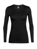 Women's Merino 200 Oasis Long Sleeve Crewe Thermal Top Black - 8