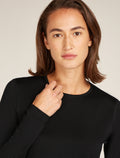 Women's Merino 200 Oasis Long Sleeve Crewe Thermal Top Black - 10