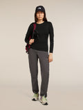 Women's Merino 200 Oasis Long Sleeve Crewe Thermal Top Black - 4