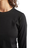Women's Merino 200 Oasis Long Sleeve Crewe Thermal Top Black - 7