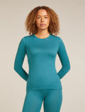 Women's Merino 200 Oasis Long Sleeve Crewe Thermal Top Topaz - 1