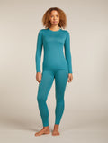 Women's Merino 200 Oasis Long Sleeve Crewe Thermal Top Topaz - 3