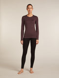 Women's Merino 200 Oasis Long Sleeve Crewe Thermal Top Java - 3