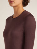 Women's Merino 200 Oasis Long Sleeve Crewe Thermal Top Java - 5