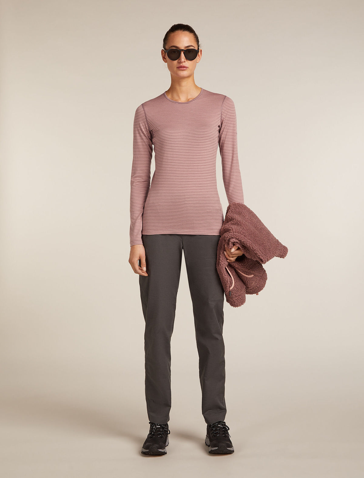 Women's Merino 200 Oasis Long Sleeve Crewe Thermal Top Summit/Blush - 4