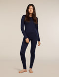 Women's Merino 200 Oasis Long Sleeve Crewe Thermal Top Midnight Navy - 3