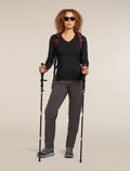 Women's Merino 200 Oasis Long Sleeve V Neck Thermal Top Black - 4