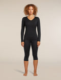 Women's Merino 200 Oasis 3/4 Thermal Leggings Black - 4