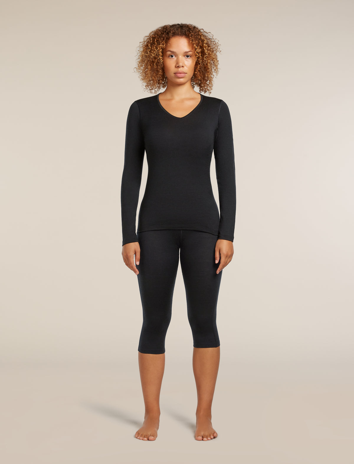 Women's Merino 200 Oasis 3/4 Thermal Leggings Black - 3