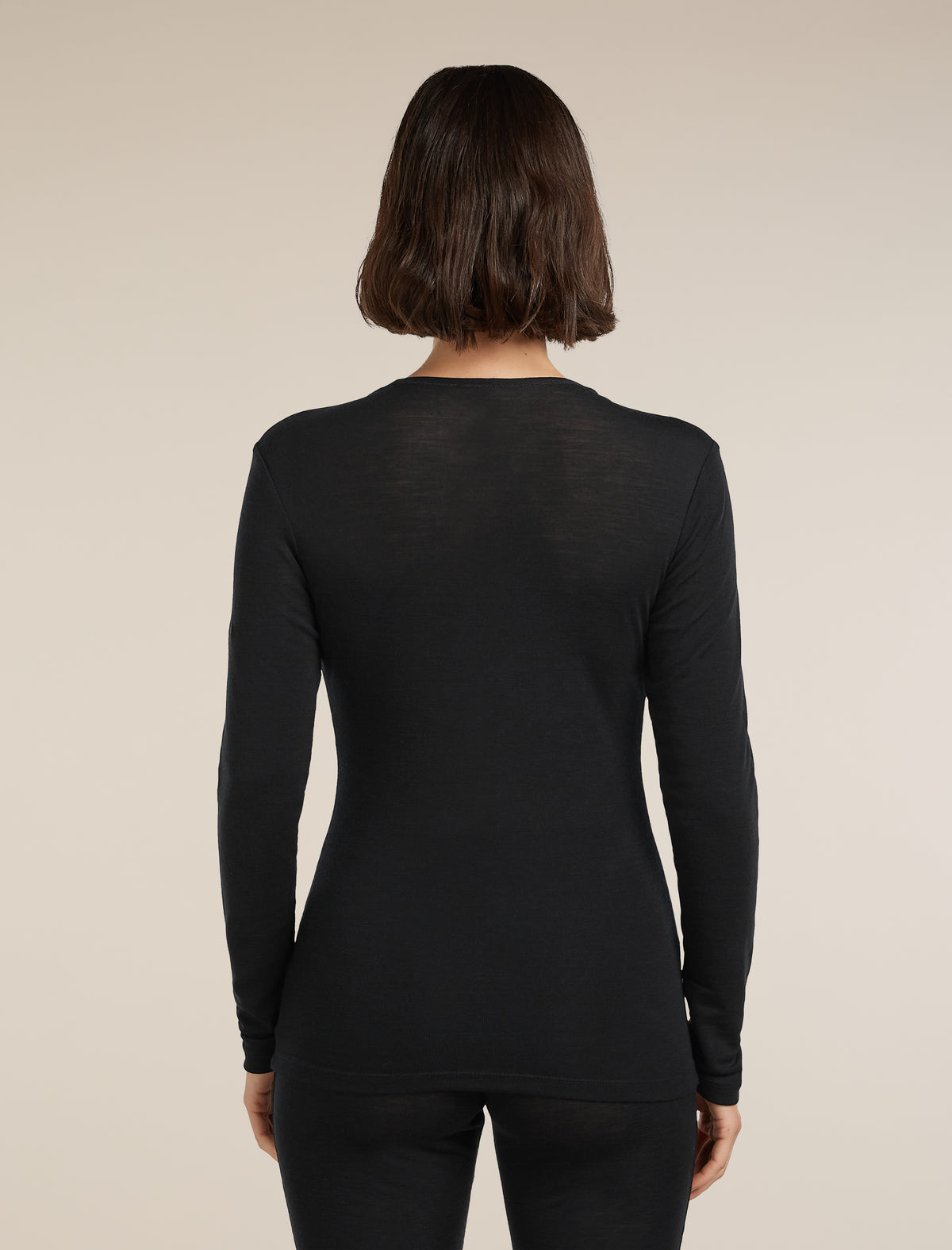 Women's Merino 175 Everyday Long Sleeve Crewe Thermal Top Black - 2