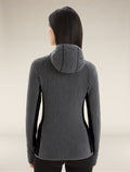 Haut à capuche, fermeture éclair Descender Femme Jet Heather/Black - 2